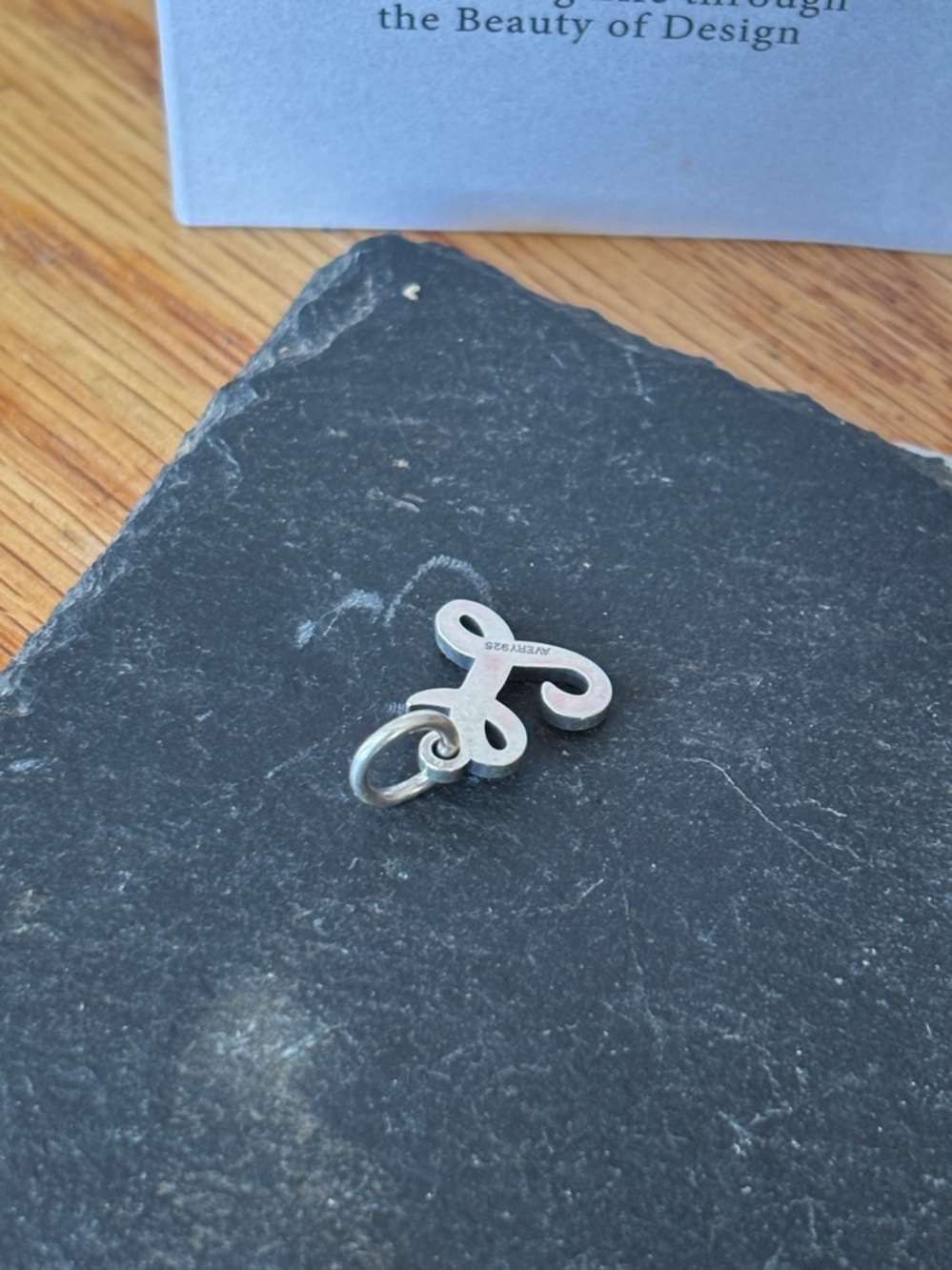 New small JA script initial charm L Sterling - Picture 2 of 3
